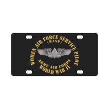 Load image into Gallery viewer, AAC - WASP Wing (Women Air Force Service Pilot) Classic License Plate
