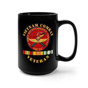 Black Mug 15oz - USMC - Vietnam Combat Veteran - 1st Force Recon Co w VN SVC