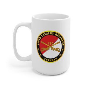 Ceramic Mug 15oz - Army - 180th Cavalry Regiment Branch Veteran - Red - White X 300