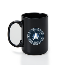 Load image into Gallery viewer, Ceramic Coffee Mug Black Mug 15 Oz - United States Space Force (USSF)
