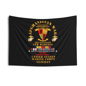 Indoor Wall Tapestries - USMC - Afghanistan War Veteran - 3rd Bn, 5th Marines - OEF w CAR AFGHAN SVC