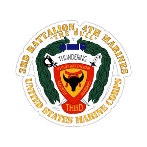 Kiss-Cut Stickers - USMC - 3rd Battalion, 4th Marines - The Bull