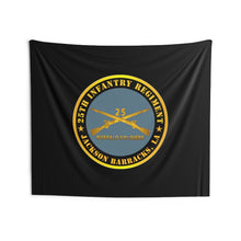 Load image into Gallery viewer, Indoor Wall Tapestries - Army - 25th Infantry Regiment - Jackson Barracks, LA - Buffalo Soldiers w Inf Branch
