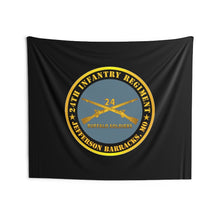 Load image into Gallery viewer, Indoor Wall Tapestries - Army - 24th Infantry Regiment - Jefferson Barracks, MO - Buffalo Soldiers w Inf Branch
