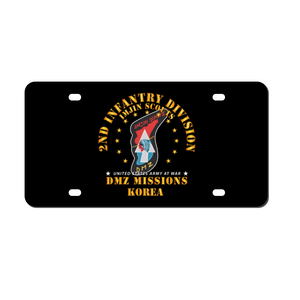 [Made in USA] Custom Aluminum Automotive License Plate 12" x 6" - Army - 2nd Infantry Division - ImJin Scout -DMZ Missions