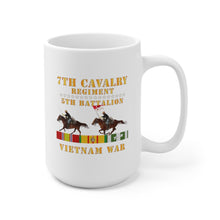 Load image into Gallery viewer, Ceramic Mug 15oz - Army - 5th Battalion,  7th Cavalry Regiment - Vietnam War wt 2 Cav Riders and VN SVC X300
