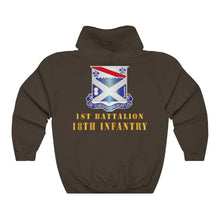 Load image into Gallery viewer, Unisex Heavy Blend™ Hooded Sweatshirt - Army - 1st Bn 18th Inf W Dui - Back Print
