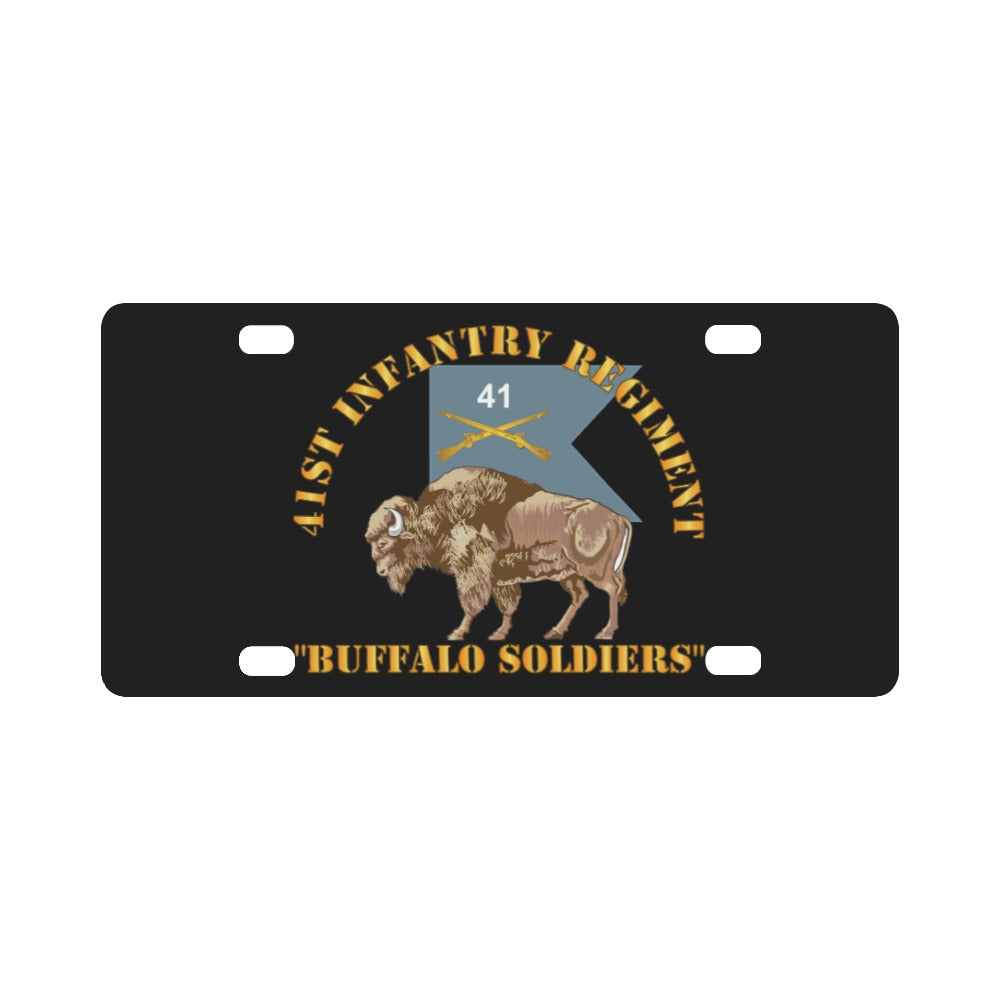 Army - 41st Infantry Regiment - Buffalo Soldiers w 41st Inf Guidon X 300 Classic License Plate