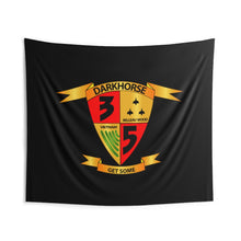 Load image into Gallery viewer, Indoor Wall Tapestries - USMC - 3rd Battalion, 5th Marines - Dark Horse wo Txt
