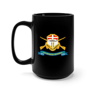 Black Mug 15oz - Army - 6th Infantry Regiment - DUI w Br - Ribbon X 300