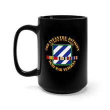 Load image into Gallery viewer, Black Mug 15oz - Army - 3rd ID - Iraq Vet  - The Rock of the Marne w SVC Ribbons
