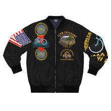 Load image into Gallery viewer, Men&#39;s AOP Bomber Jacket - 25th Infantry, Buffalo Soldiers - From Missoula to St Louis - Bicycle Corps
