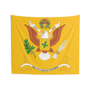 Indoor Wall Tapestries - 12th Cavalry Regiment  - ALWAYS READY - Regimental Colors Tapestry