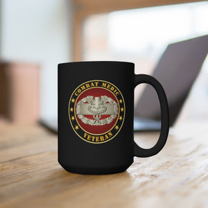 Black Mug 15oz -  Army - Combat Medic Veteran