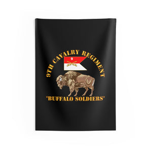 Indoor Wall Tapestries - Army - 9th Cavalry Regiment - Buffalo Soldiers w 9th Cav Guidon