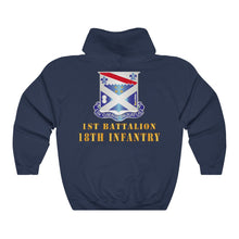 Load image into Gallery viewer, Unisex Heavy Blend™ Hooded Sweatshirt - Army - 1st Bn 18th Inf W Dui - Back Print
