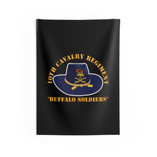 Load image into Gallery viewer, Indoor Wall Tapestries - Army - 10th Cavalry Regiment w Cav Hat - Buffalo Soldiers
