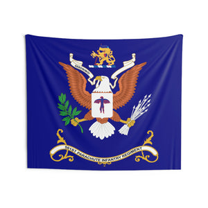 Indoor Wall Tapestries - 501st Parachute Infantry Regiment - GERONIMO! - Regimental Colors Tapestry