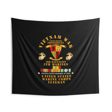Load image into Gallery viewer, Indoor Wall Tapestries - USMC - Vietnam War Veteran - 3rd Bn, 5th Marines w CAR VN SVC
