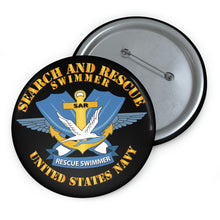 Load image into Gallery viewer, Custom Pin Buttons - Navy - Search and Rescue Swimmer
