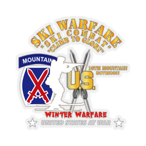 Kiss-Cut Stickers - Army - 10th Mountain Division - Ski Warfare - Ski Combat - Winter Warfare X 300