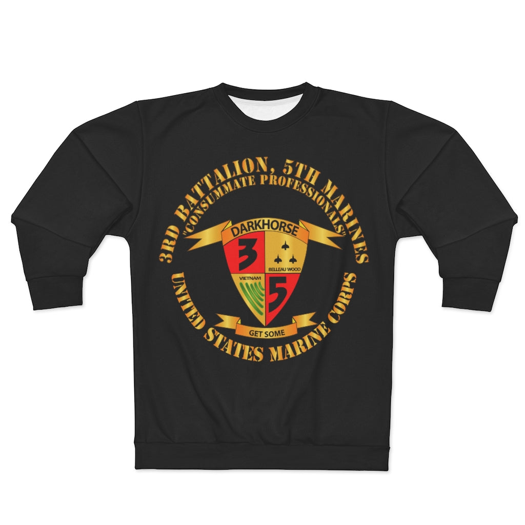 AOP Unisex Sweatshirt - USMC - 3rd Battalion, 5th Marines - Dark Horse