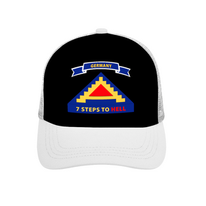 US Seventh Army - "7 Steps to Hell" with Germany Tab - Unisex Adjustable - DTG Mesh Baseball Hat