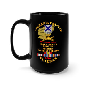 Black Mug 15oz - Army - Afghanistan War Vet - 126th Armor Regiment w AFGHAN SVC 2004