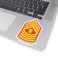 Load image into Gallery viewer, Kiss-Cut Stickers - USMC - Enlisted Insignia - E9 - Master Gunnery Sergeant (MGySgt) - Dress Blue - Bottom Txt t X 300
