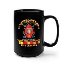 Load image into Gallery viewer, Black mug 15oz -  USMC - 1st Bn, 8th Marines - Beirut barracks bombing w SVC
