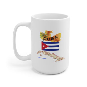 Ceramic Mug 15oz - Cuba - Cuba with Palm and Map X 300