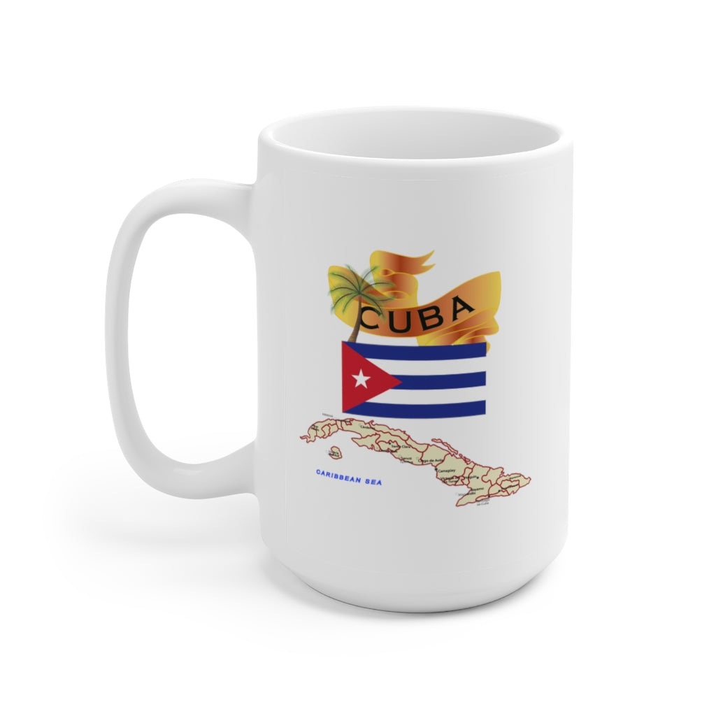 Ceramic Mug 15oz - Cuba - Cuba with Palm and Map X 300