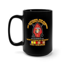 Load image into Gallery viewer, Black mug 15oz -  USMC - 1st Bn, 8th Marines - Beirut barracks bombing w SVC wo NDSM
