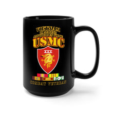 Load image into Gallery viewer, Black Mug 15oz - USMC -  III MAF - Combat Vet  w VN SVC Medals
