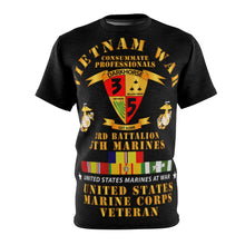 Load image into Gallery viewer, Unisex AOP Cut &amp; Sew Tee - USMC - Vietnam War Veteran - 3rd Bn, 5th Marines w CAR VN SVC
