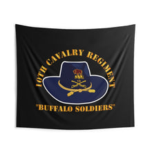 Load image into Gallery viewer, Indoor Wall Tapestries - Army - 10th Cavalry Regiment w Cav Hat - Buffalo Soldiers
