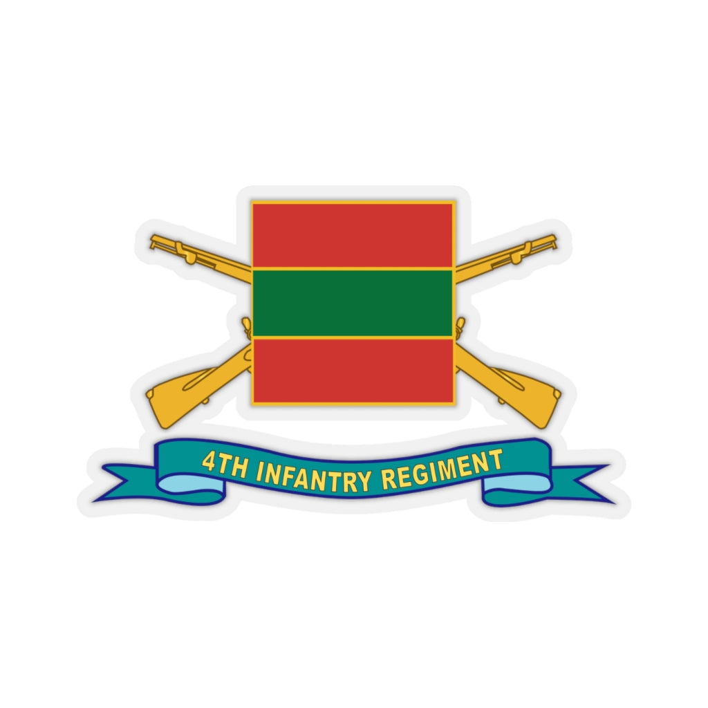 Kiss-Cut Stickers - Army - 4th Infantry Regiment - DUI w Br - Ribbon X 300