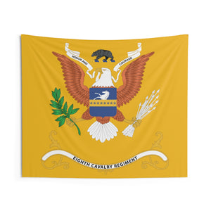 Indoor Wall Tapestries - 8th Cavalry Regiment - (Honor and Courage) - Regimental Colors Tapestry