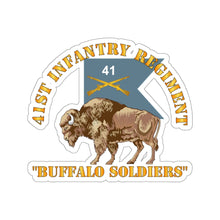Load image into Gallery viewer, Kiss-Cut Stickers - Army - 41st Infantry Regiment - Buffalo Soldiers w 41st Inf Guidon X 300

