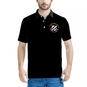 Custom Shirts All Over Print POLO Neck Shirts - Army - 3rd ID - Iraq Vet  - The Rock of the Marne w SVC Ribbons