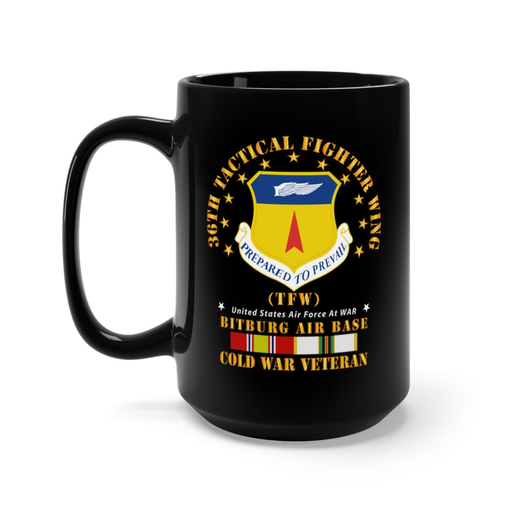 Black Mug 15oz - USAF - 36th Tactical Fighter Wing - Bitberg AB - Cold War Vet