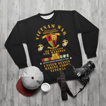 Load image into Gallery viewer, AOP Unisex Sweatshirt - USMC - Vietnam War Veteran - 3rd Bn, 5th Marines w CAR VN SVC
