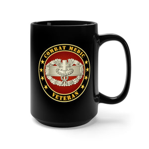 Black Mug 15oz -  Army - Combat Medic Veteran