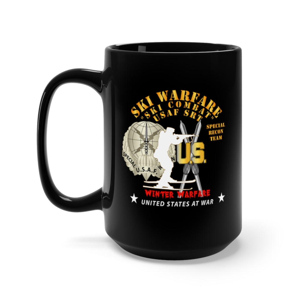 Black Mug 15oz - SOF - USAF Special Recon Team - Ski Warfare - Ski Combat - Winter Warfare X 300