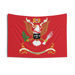 Indoor Wall Tapestries - 1st Engineer Battalion Colors - ALWAYS FIRST - Battalion Colors Tapestry