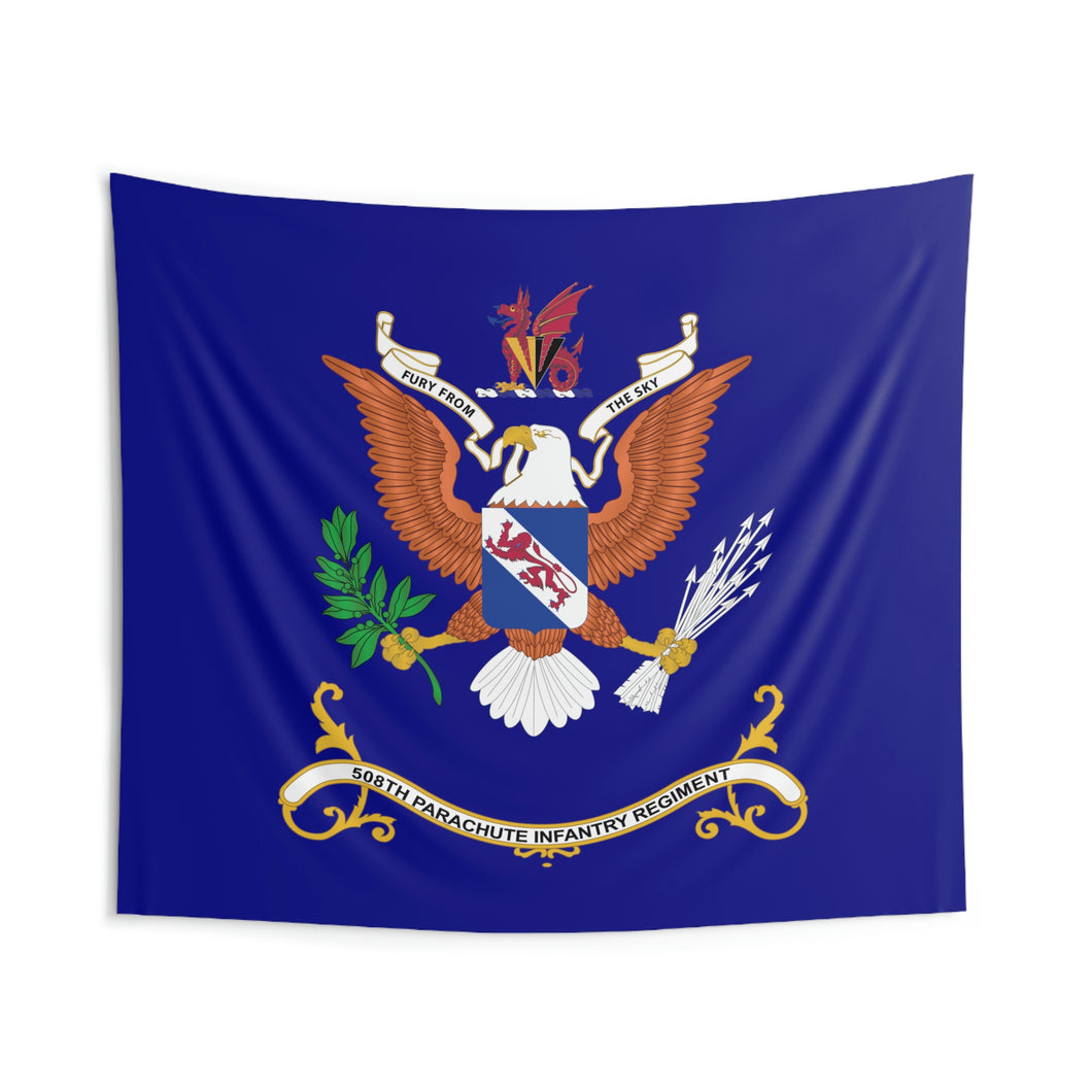 Indoor Wall Tapestries - 508th Parachute Infantry Regiment - FURY FROM The SKY - Regimental Colors Tapestry