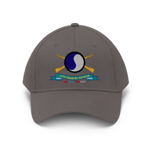 Twill Hat - Army - 29th Infantry Division - Shoulder Patch - The Blue and Gray w Br - Ribbon - Hat - Direct to Garment (DTG) - Printed