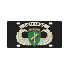 Load image into Gallery viewer, Army - USACAPOC Wings with Wing Tab Classic License Plate
