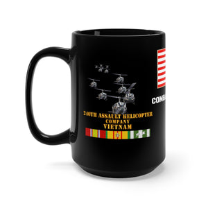 Black Mug 15oz - Army - 240th Assault Helicopter Company with Vietnam Service Ribbons