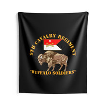 Load image into Gallery viewer, Indoor Wall Tapestries - Army - 9th Cavalry Regiment - Buffalo Soldiers w 9th Cav Guidon
